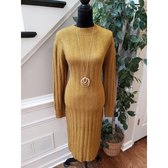 A New Day Sweater Dress Women's XS Green Knit Long Sleeve Lightweight Mock Neck - Picture 1 of 13